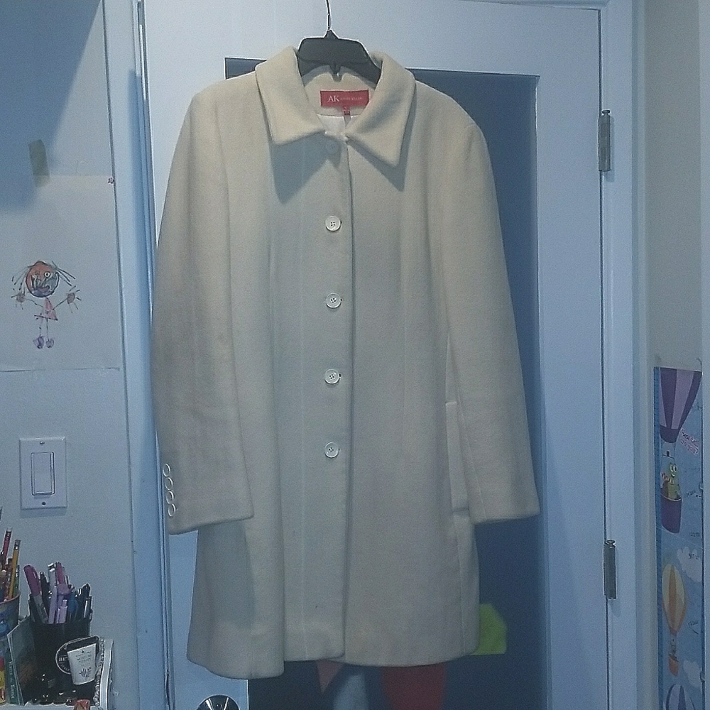 Anne Klein Woman Wool Blend Coat Winter Cream Ivory
